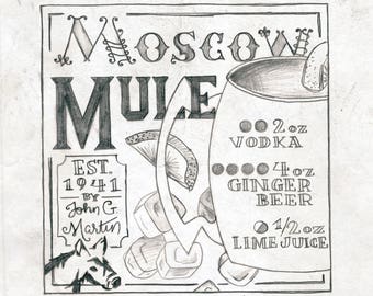 Moscow mule artwork Etsy picture relating to Moscow Mule Recipe Printable named Moscow mule artwork Etsy